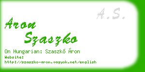 aron szaszko business card